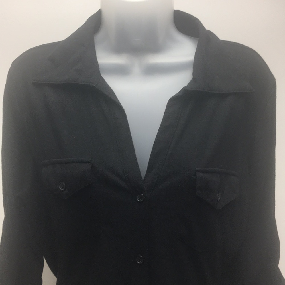 Black button down top